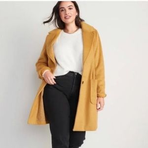Oversized Soft-Brushed Overcoat for Women sunflower gold